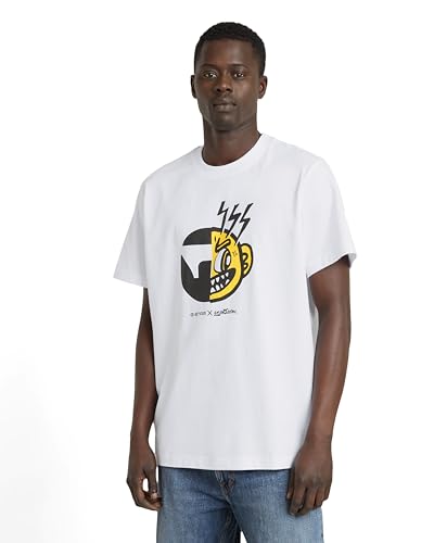 G-Star Raw Face Cartoon Loose R T Camiseta, Blanco Blanco D25701 C336 110, L Para Hombre G-Star Raw Face Cartoon Loose R T Camiseta, Blanco Blanco D25701 C336 110, L Para Hombre