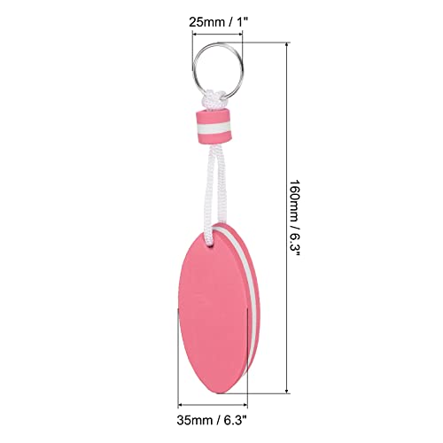 PATIKIL Floating Keychain, 2 Pack Sports Buoy Key Rings Oval Buoyant Keyrings Marine Sailing Key Holder for Fishing Kayaking Red - Image 2