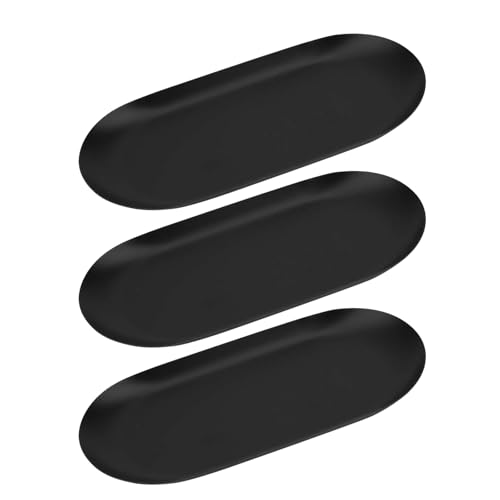 WESIEVYA Plateau de rangement pour salle de bain (lot de 3) : plateau de rangement pour outils de manucure et bijoux en acier inoxydable, idéal pour les salons de beauté et la maison.