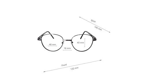 Image of Bifocal Distance Zero Near +1.00 to +3.00 Reading Glasses For Men Women, Metal Oval Shape Medium Size Full Frame With Unbrekable Anti Reflected Fibre Glasses