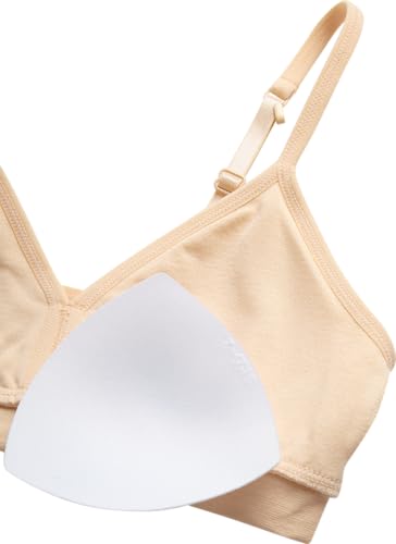 Rene Rofe Girls Training Bra - 3 Pack Seamless Comfort Stretch Cami Bralette, Removable Pads (7-14)3