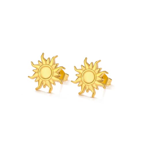 Dainty Tiny Sun Stud Earrings Sensitive Ears Stainless Steel Minimalist Sunshine Cartilage Tragus...