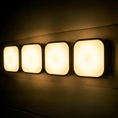 HOARD MiniAura Plug-in LED Night Light | 0.5W Soft Ambient Glow | Energy-Efficient Compact Night Lamp for Bedroom, Hallway, Bathroom & Kids Room | Minimalist Cube Design | Warm White (4, Warm White)
