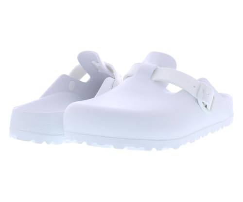 Image of Birkenstock Boston EVA Narrow Unisex Shoes Size 3, Color: Cloud White /Ghost White-White