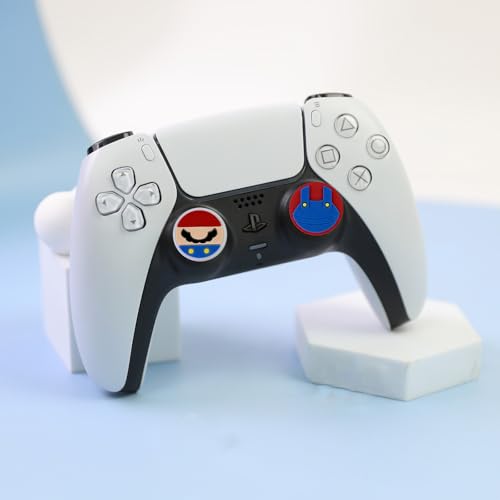 Image of PERFECTSIGHT Cute Thumb Grip Caps for Switch 2, PS5 PS4 Xbox Series X /S Xbox One Switch PRO Controller Steam Deck, 4PCS Soft Rubber 3D Thumbsticks Button Joystick Cover, Red+Green Bros