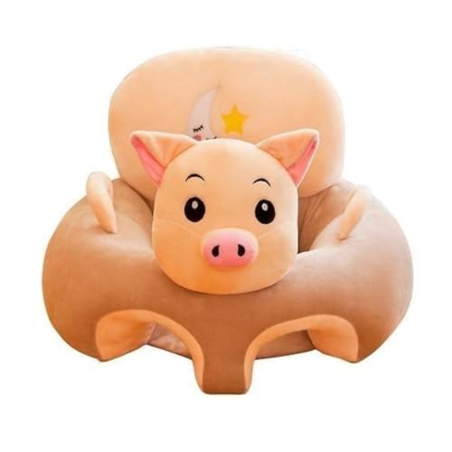 Almofada Infantil De Apoio Para Bebê Manter A Postura Sentar pronto para uso (Porco Begê)