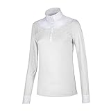 atmungsaktiv Equiline Damen Turniershirt Polo Long Sleeves E H00807  Farbe: White  Größe: L