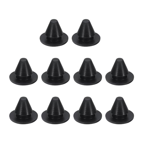 UXCELL 10pcs Black Silicone Hole Plugs, 3/16 Inch (6.1mm), Snap-in Locking, Waterproof & Dustproof