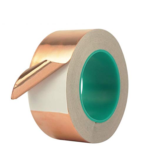 Preisvergleich Produktbild 50m Abschirmung Kupferfolienband, selbstklebende Abschirmung Leitfähige Klebeband for elektrische Reparaturen, Anti-Wurmschutz der Elektronik und Gartens (Farbe : Gold, Size : Single guide 8mm*50m)