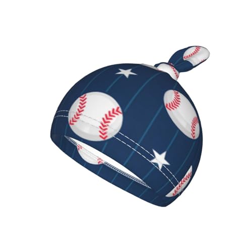 Image of Lcokin Cute Baseball Print Baby Stuff Swaddle Blanket Hat Set for Boys Girls Shower Gift