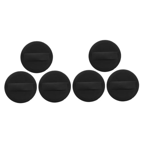 LIFKOME 6pcs Crystal Velvet Puff Flocking Foundation Puff Setting Face Puff Velvet Puff Ultra Soft Makeup Puff Face Sponge Foundation Sponge Leather + Super Soft Fabric Black