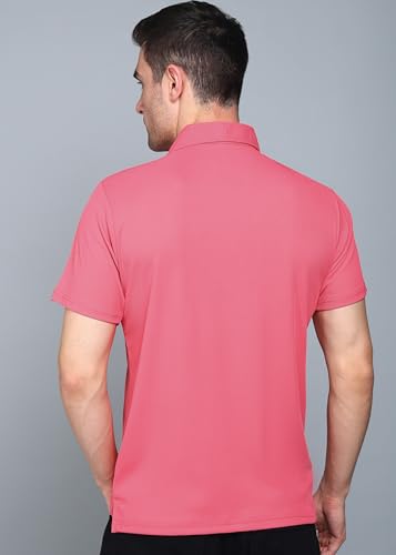 Image of INKKR Men Soild Polo Neck Texture T-Shirt