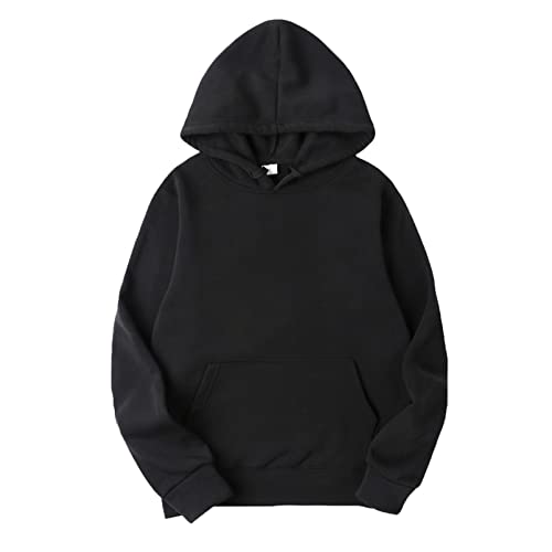 Aislor Men's Casual Hooded Sweatshirt Long Sleeves Drawstring Plain Hoodie Solid Color Pullover