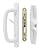 Veranda Sliding Glass Door Handle Set with Mortise Lock, White, Keyed, 3-15/16” Screw Holes, 1-1/2” Door Thickness