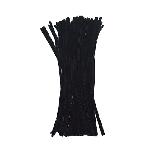 ProKart 100 Pcs Pipe Cleaner for Crafts, Flower and Hobby | Furry Sticks for Kids Crafts and Projects | Kids Fun Activity Pipe Cleaner for Scrap Booking DIY Activities (12 Inches 100 Pcs) (Black)