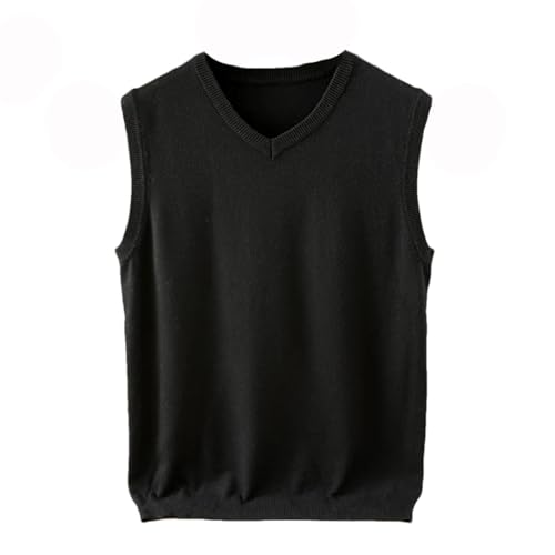 Men’S Classic V-Neck Cashmere Wool Blend Vest Loose Fit Sleeveless Soft Warm Sweater