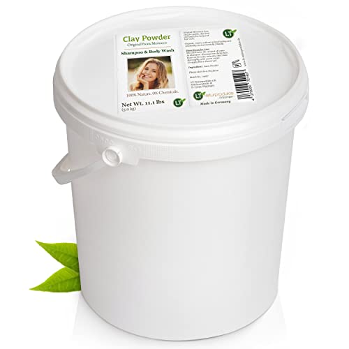Polvo de arcilla/ghassoul | original de Marruecos | paquete de ahorro de 5kg | polvo fino para lavar el pelo sin químicos, cuidado del cuerpo y peeling | vegano | anticaspa
