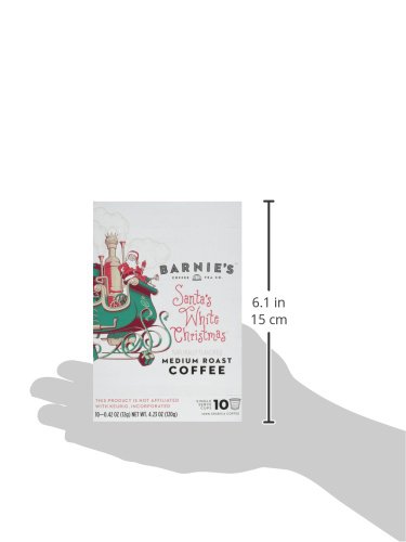 Barnie's Single Serve Santa's White Christmas Coffee Pods With Coconut, Caramel And Warm Vanilla Flavors, Medium Roast Coffee Compatible With Keurig Brewers, 10 Count #TOP6