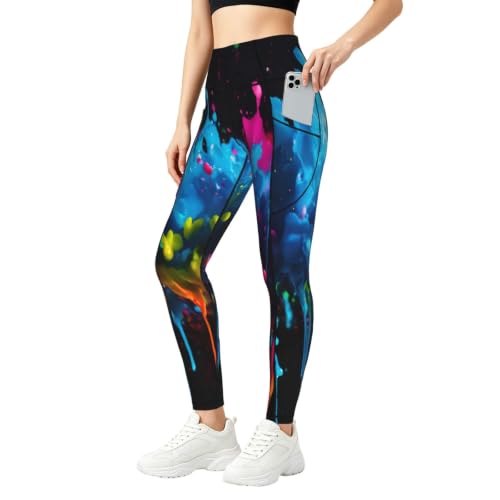 Pantalones de yoga holgados EnkzpoHen con estampado de salpicaduras para mujer