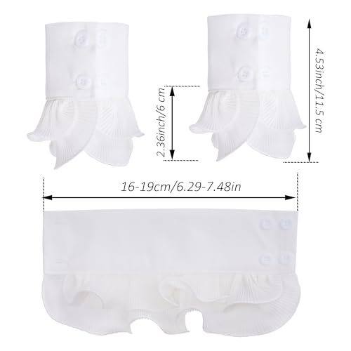 Fake Collar Half Shirt Detachable Dickey Collar Cuff Chiffon Blouse Half Shirts False Collar for Sweater Coat3