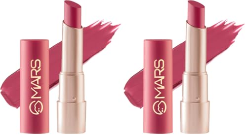 Image of MARS Creamy Matte Long Lasting Lipstick for Women | Creamy Lipstick | Single Swipe Application | Smooth & Light Weight (3.2 gm) (15-Jazzy Jhumar) (Pack of 2)