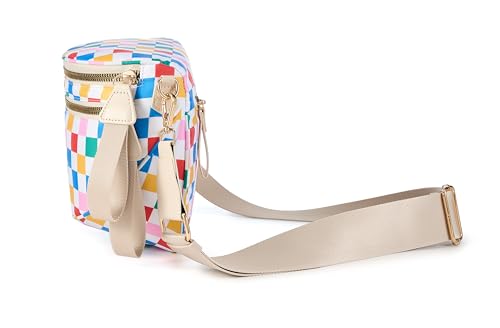 Image of FEIBOON Spacious Checkered Nylon Crossbody Bag Bum Bag Handbags Wallets for Women