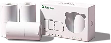 Peripage Mini Printer Paper Sticker, Self-Adhesive Thermal Paper colorless Sticky Paper for PeriPage A6 Printer, Waterproof, Oilproof, Scratchproof, BPA Box Pack, 3 Roll, 3.5m/roll