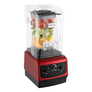 Commercial Quiet Smoothie Blender 2200W Countertop Blender Professional Smoothie Maker 74.4 Oz Capacity Juicer Perfect for Fruits, Shakes, Smoothies, and Frozen Drinks (Red)