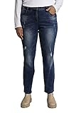 Jeans Denim mit Destroy Ulla Popken Damen Destroy Jeans, Dark Blue Denim, 48