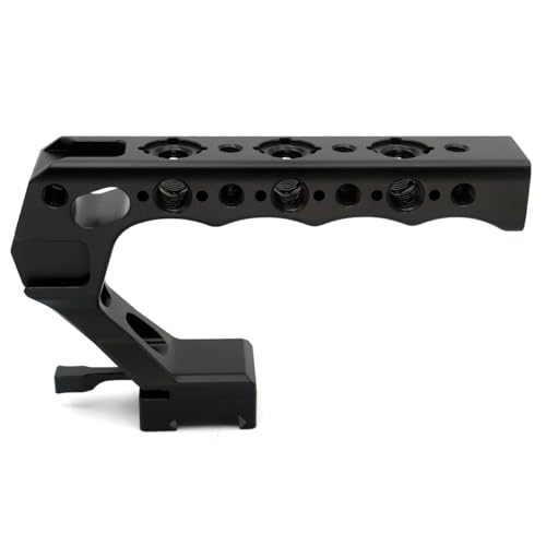 Image of NATO Top Handle, Quick Release NATO Grip with 4 Cold Shoe Adapters for DSLR Camera Cage, Universal Top Handle with 3 /8-16 and 1 /4-20 Thread Holes (Black)