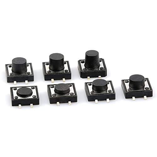 elpart 50pcs SMT SMD 12 * 12 * 4.3567891012MM Touch Button Micro Switch 12x12 - (Color 12x12x6MM) #ELPart14560
