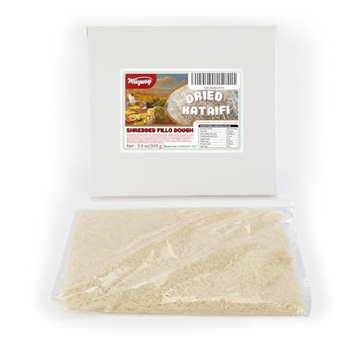 Kataifi Shredded Fillo Dough 3.5 Oz (100 gr.) for Dubai Chocolate Bar Pistachio, Kadayif for Knafeh Pistachio Chocolate Bar Pastry s in Cardboard. Knafeh Kunafa Katafi Kunefe Kadaifi Phyllo Dough Chilled Kadafi Dubai Katifi Kanafeh (3.5 Oz (Cardboard), Wheat)
