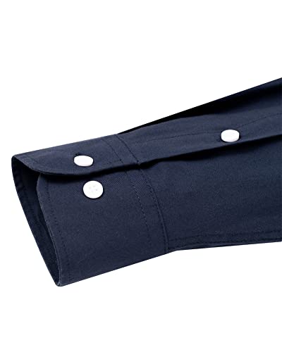Image of Alimens & Gentle Mens Solid Oxford Shirt Long Sleeve Dress Shirt Work Casual Button Down Shirts with Pocket