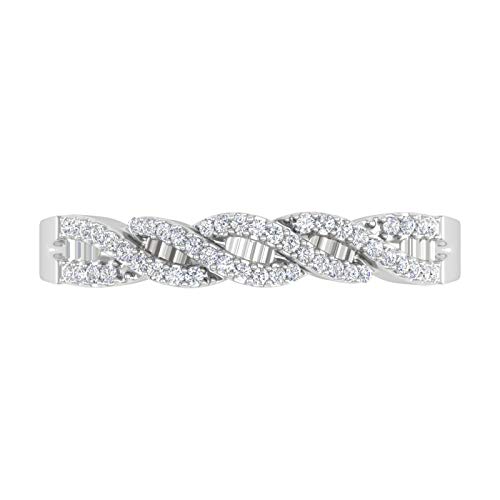 1/5 Carat Diamond Twisted Wedding Band Ring in 10K Gold3