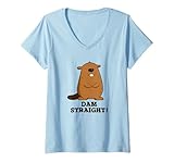 Photo Gallery donna dam straight funny beaver pun maglietta con collo a v Photo Gallery donna dam straight funny beaver pun maglietta con collo a v