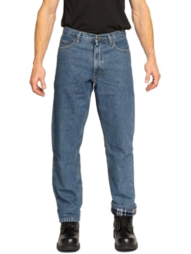 Full Blue Men's 5 Pocket Flannel Lined Jeans