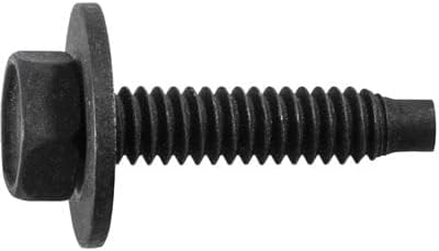 Parafuso de carroceria AU-VE-CO 24174 com cabeça sextavada, arruela integrada e ponta guia – 1/4-20 x 3,02 cm, preto, pacote com 50