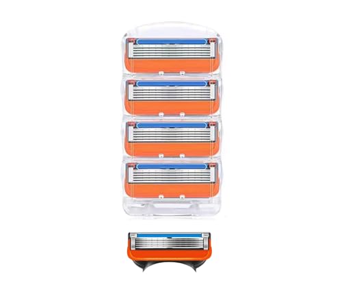 ジレット対応 替刃 4個入交換刃ジレット対応青色かみそりFusion 5+1交換刃手動かみそり交換刃髭剃り カミソリ替刃