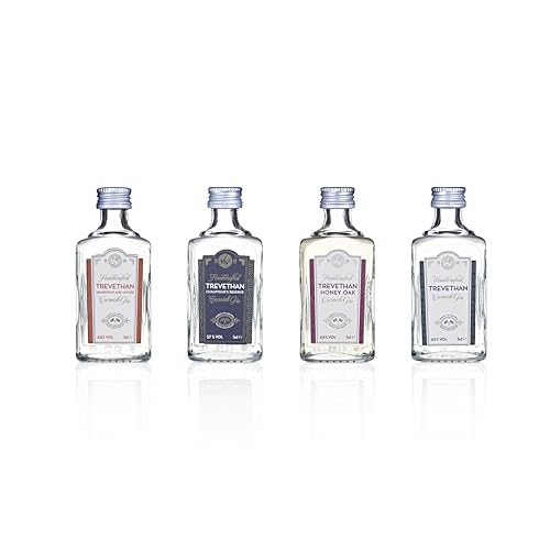 Trevethan Miniature Gin Gift Set – Handcrafted Cornish Gin, Honey Oak, Chauffeur’s Reserve, Grapefruit & Lychee – 4 x 5.0ml Gin Set Trevethan Miniature Gin Gift Set - Handcrafted Cornish Gin, Honey Oak, Chauffeur's Reserve, Grapefruit & Lychee - 4 x 5.0ml Gin Set – Trevethan