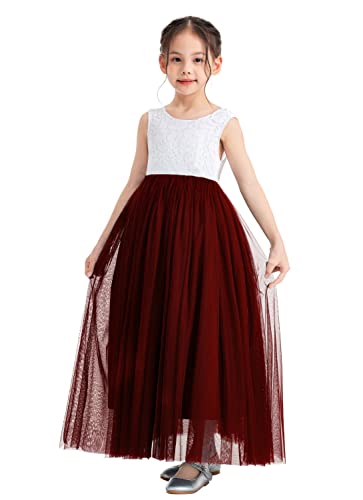 Scalloped Lace V-Back Flower Girl Dress for Special Occasions Princess 207NS2