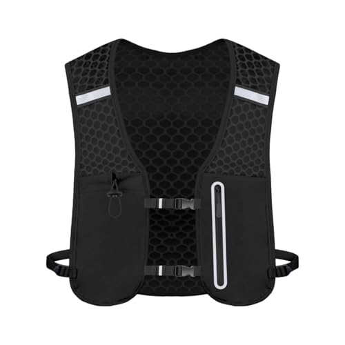 Menolana Running Vest Pack for Women Men Breathable Portable Phone Holder Hydration Vest Water Backpack for Adventure Climbing Hiking, Black
