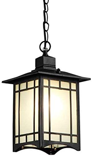 Preisvergleich Produktbild LWJPP Äußere Hängen Laterne matt-Schwarze Lackierung mit Mattglas-Außenpendelleuchten wasserdichte Regenschutz aus Aluminiumdruckguss for Pavilion Porch