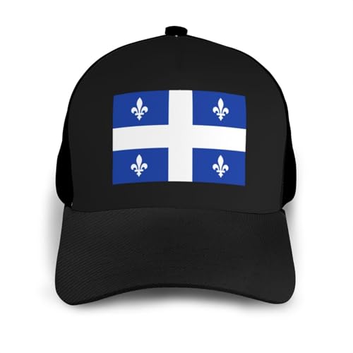 Flag of Quebec Unisex Classic Adjustable Curved Brim Baseball Cap, Trucker Hat3