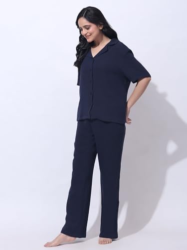Image of B STORIES Women's Cotton Pyjama Set | Comfort and Relexed Nightsuit for Ladies