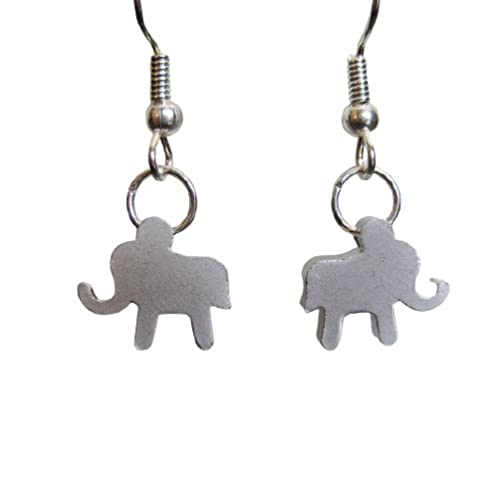White Gold Plated Elephant Earrings 
