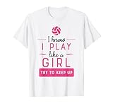Photo Gallery maglietta da pallavolo, con scritta "play like girl" e pallavolo maglietta Photo Gallery maglietta da pallavolo, con scritta "play like girl" e pallavolo maglietta