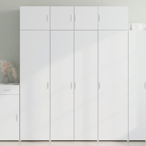 sephironlbb Armario alto blanco, 80 x 42,5 x 225 cm, material madera, armario de baño con mucho espacio de almacenamiento, armario versátil para salón, dormitorio, cocina