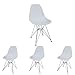 N/A Set di 4 sedie da pranzo Comoda sedia in stile scandinavo in acciaio fuso per sala da pranzo, soggiorno e cucina (bianco)