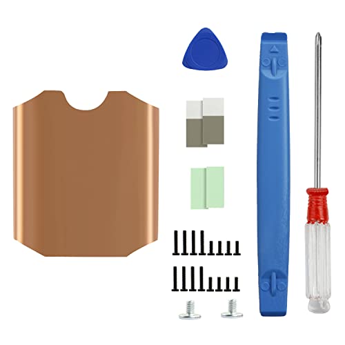 Steam Deck SSD Heatsink Thermal Pad: M.2 2230 NVME Copper Heat Sink Cooling With Thermal Pastes, Back Cover Opening Tools, Screws Replacements, Screwdriver Repair Kit