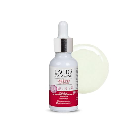 Image of Lacto Calamine 10% Retinol Complex Face Serum with Hyaluronic Acid & Gotu Kola | Reduces Fine Lines & Wrinkles | Improves Skin Firmness, Texture & Skin Renewal | Anti-Aging Night Serum | Dermatologically Tested | 30ml